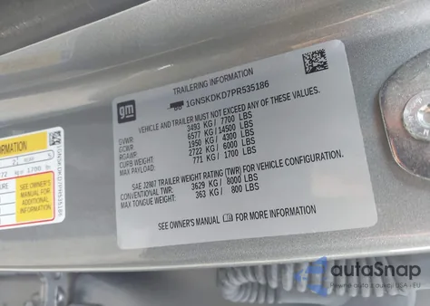 2023 Chevrolet Suburban 4Wd Z71 from USA, damaged, VIN 1GNSKDKD7PR535186